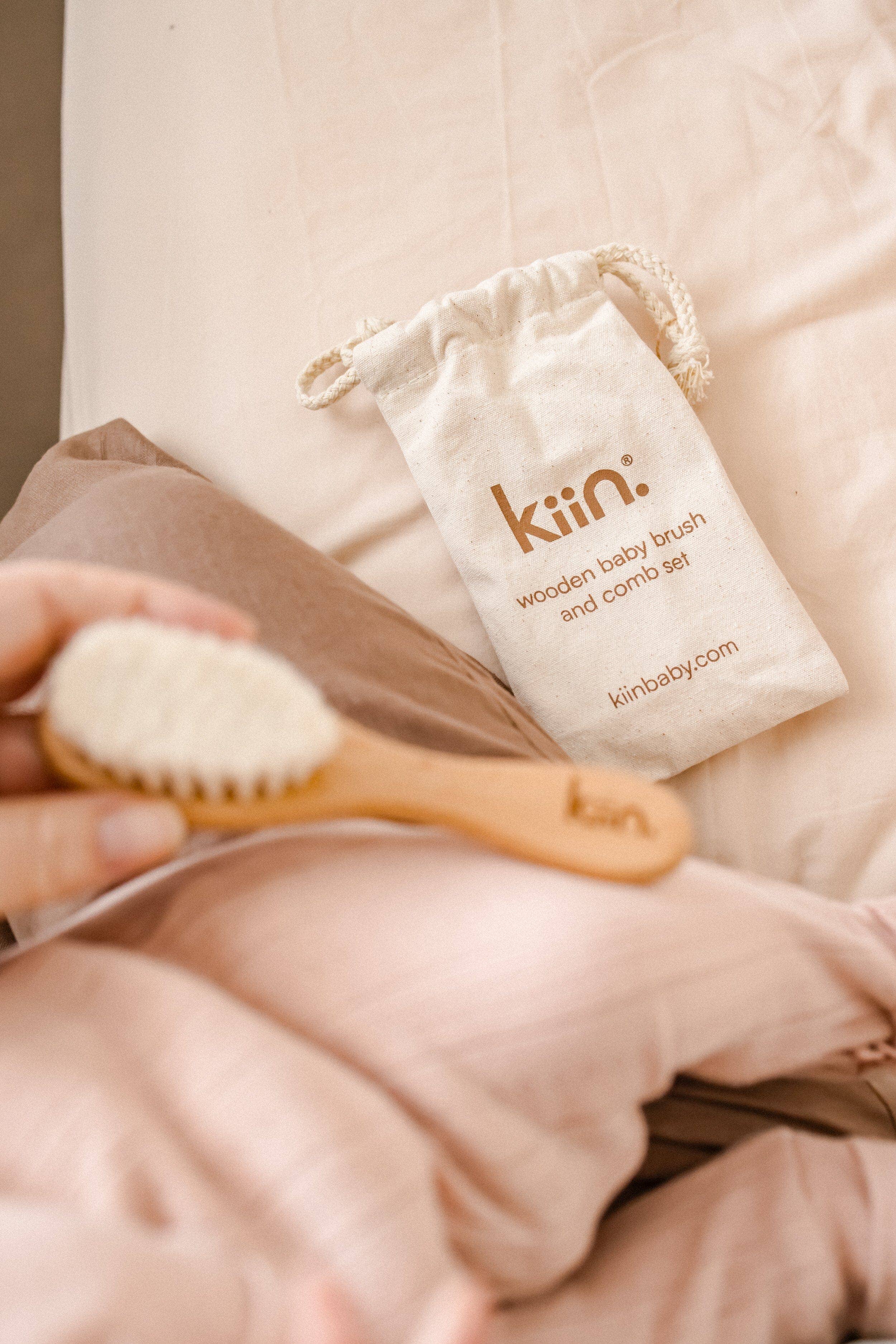Kiin Baby - Wholesale Hair Brush/Comb Set - Kids & Baby - Wooden Baby Brush + Comb Set3