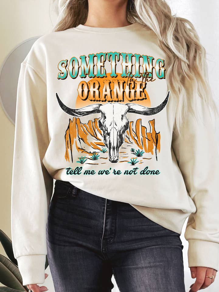 SOMETHING IN THE ORANGE GRAPHIX TERRY SWEATSHIRTS for wholesale by Rustee Clothing