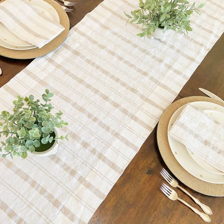 Striped Table Runner for wholesale by Beflax Linen