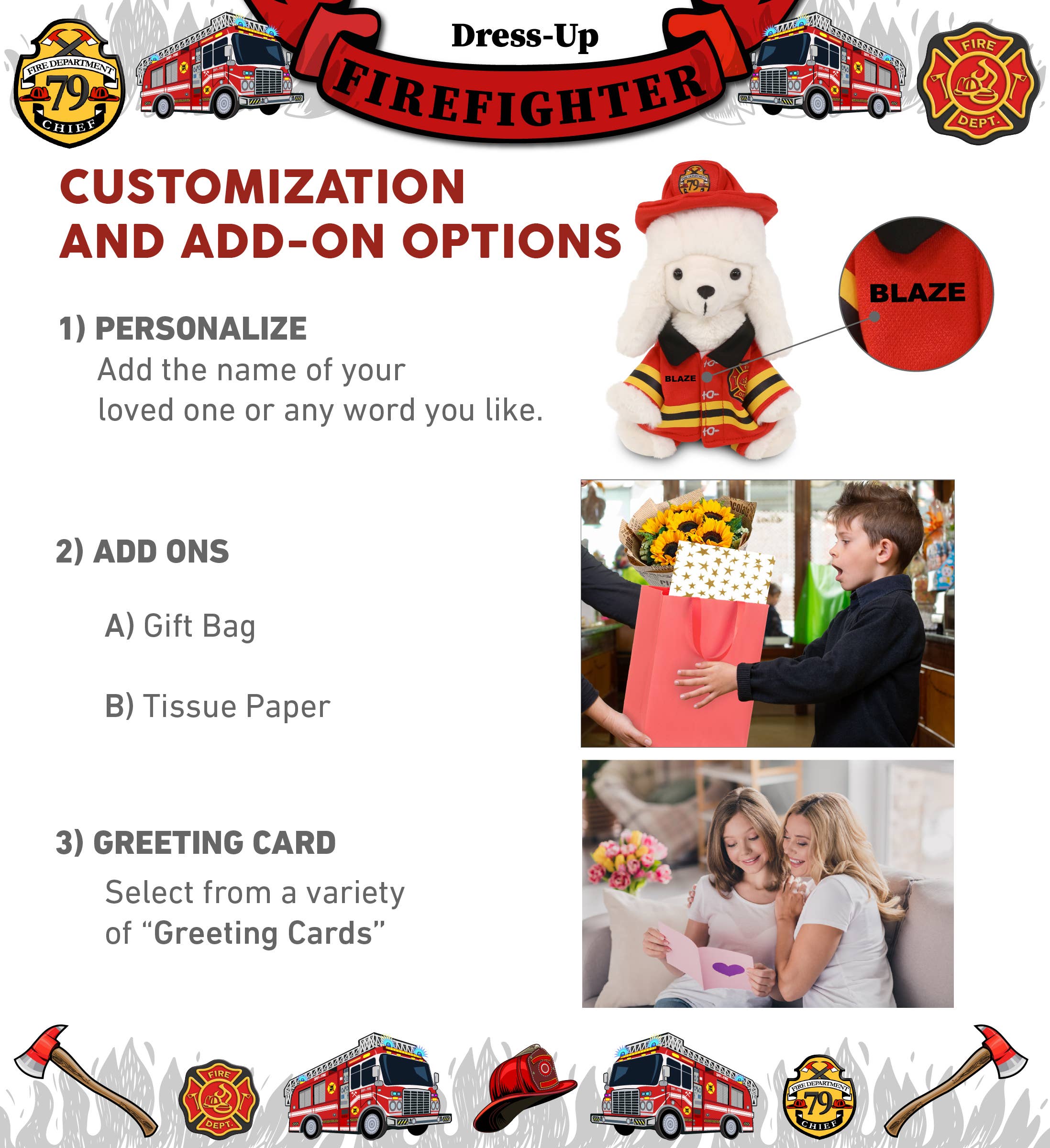 Cota Global - Wholesale Stuffed/Plush Toy - Kids & Baby - Plush Fireman - Super Soft Plush - White Poodle Dog1