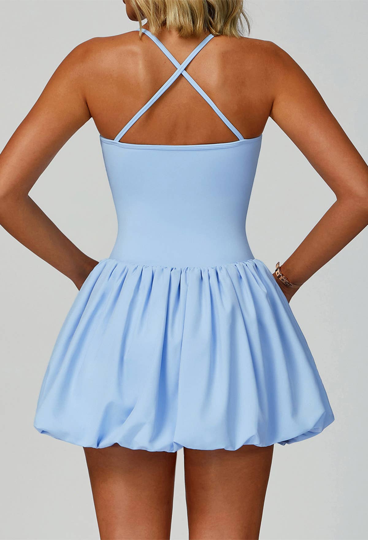 Crave by FW – wholesale Athletic dress – Women′s – Cross Back Tennis Dresses with Short and Pocket6