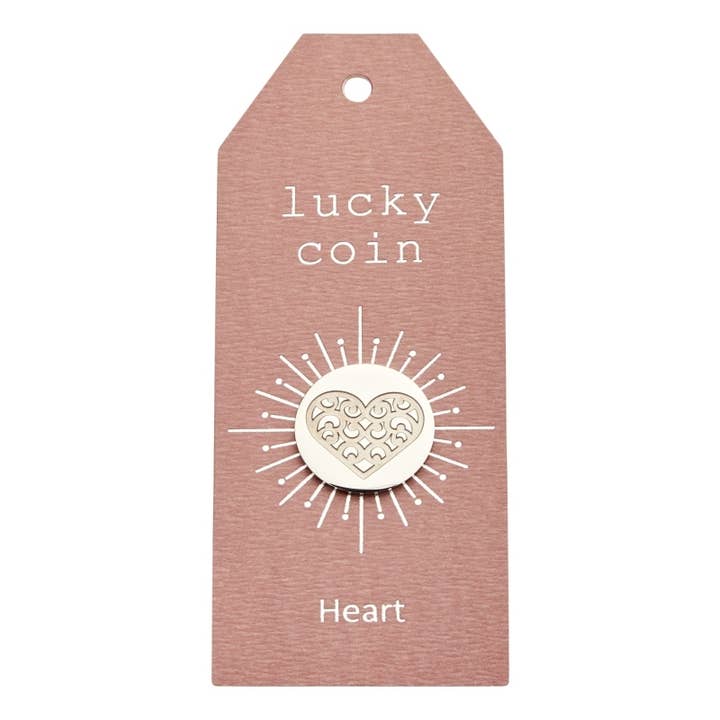 Crystals by HCA Jewellery - Wholesale Keepsake Coin/Token - Coin-"Lucky Coin"-Stainless Steel-Heart