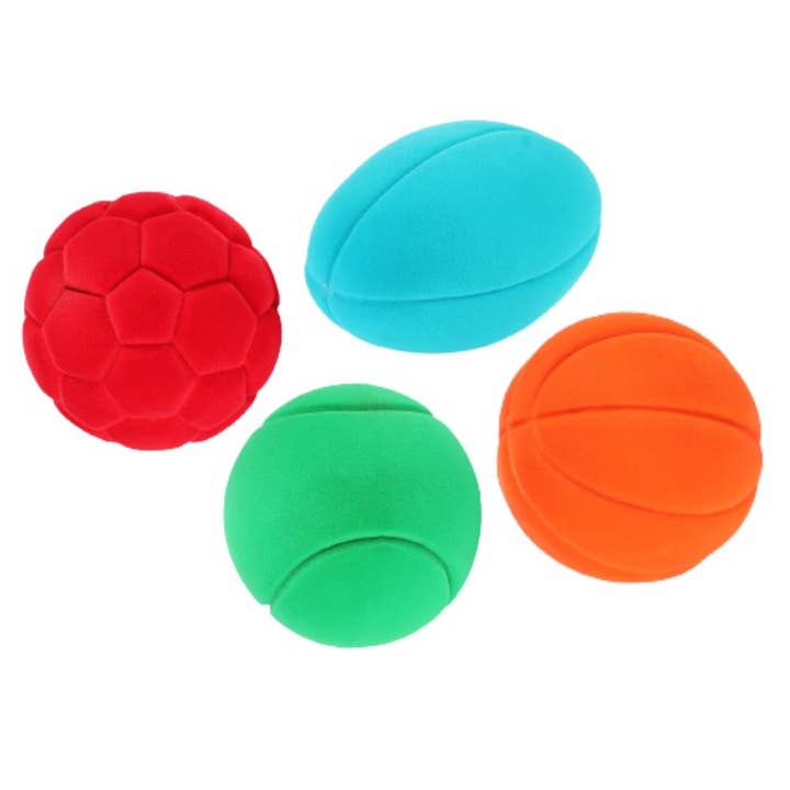 Rubbabu – wholesale Sportbollar – Barn – Sport 4" Blandade bollar (uppsättning av 4)