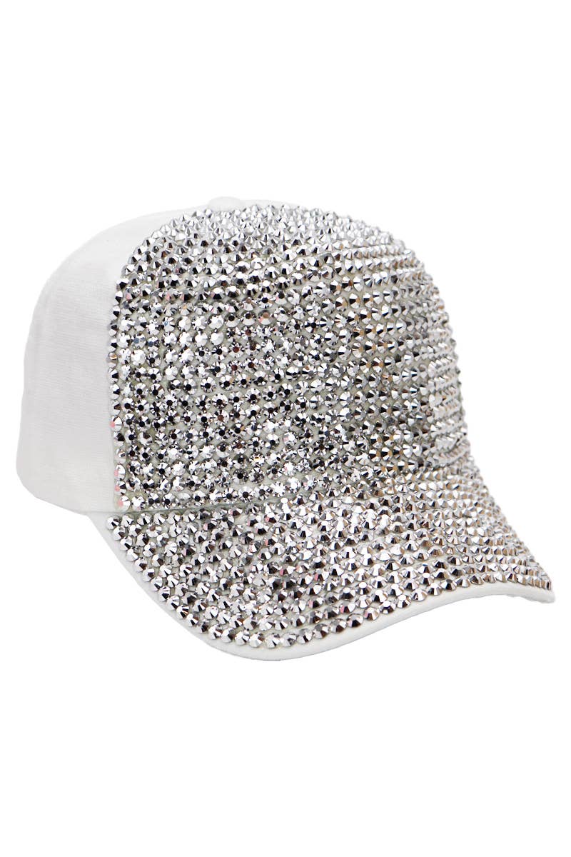 Cap Zone - Wholesale Baseball Cap - Women's - Bedazzled Full Bling Rhinestone Silky Baseball Cap6