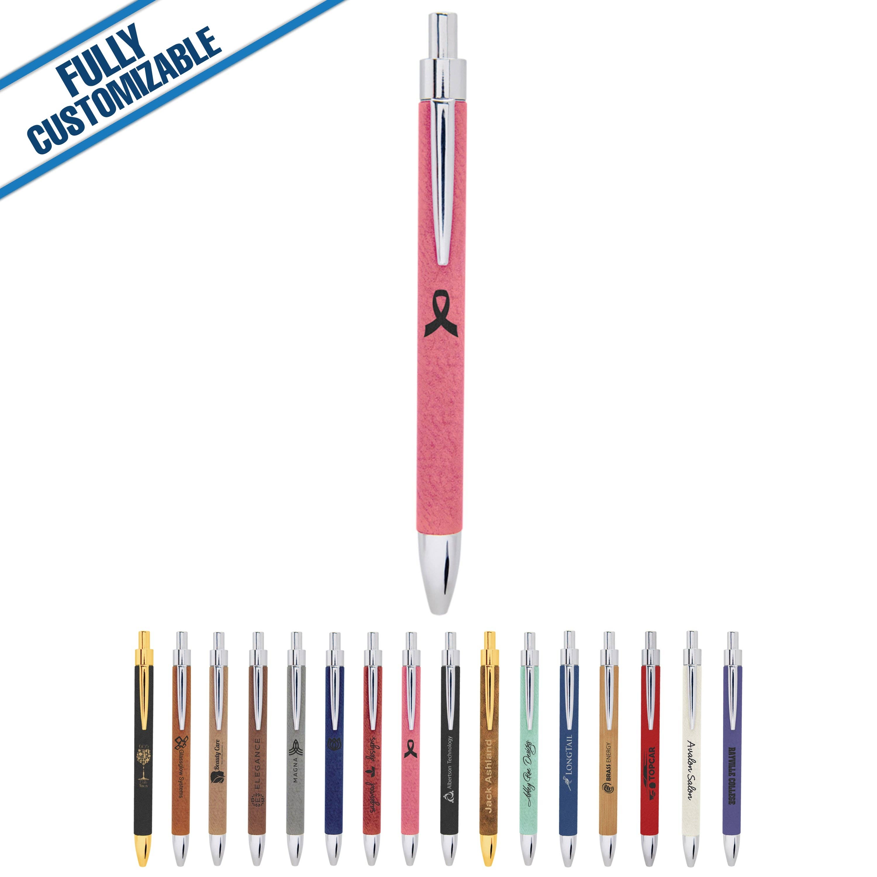 GiftWorksPlus - Vente Stylos - Stylo en similicuir gravé - Entièrement personnalisable16