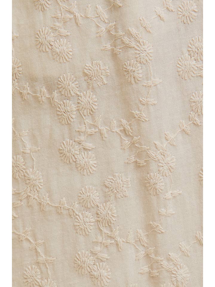 TAUPE DRAW STRING WAIST EYELET PANTS for wholesale on Faire