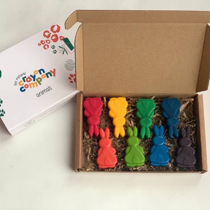 Bunnies Set of 8 Vegan Crayons for wholesale by The Natural Crayon Company