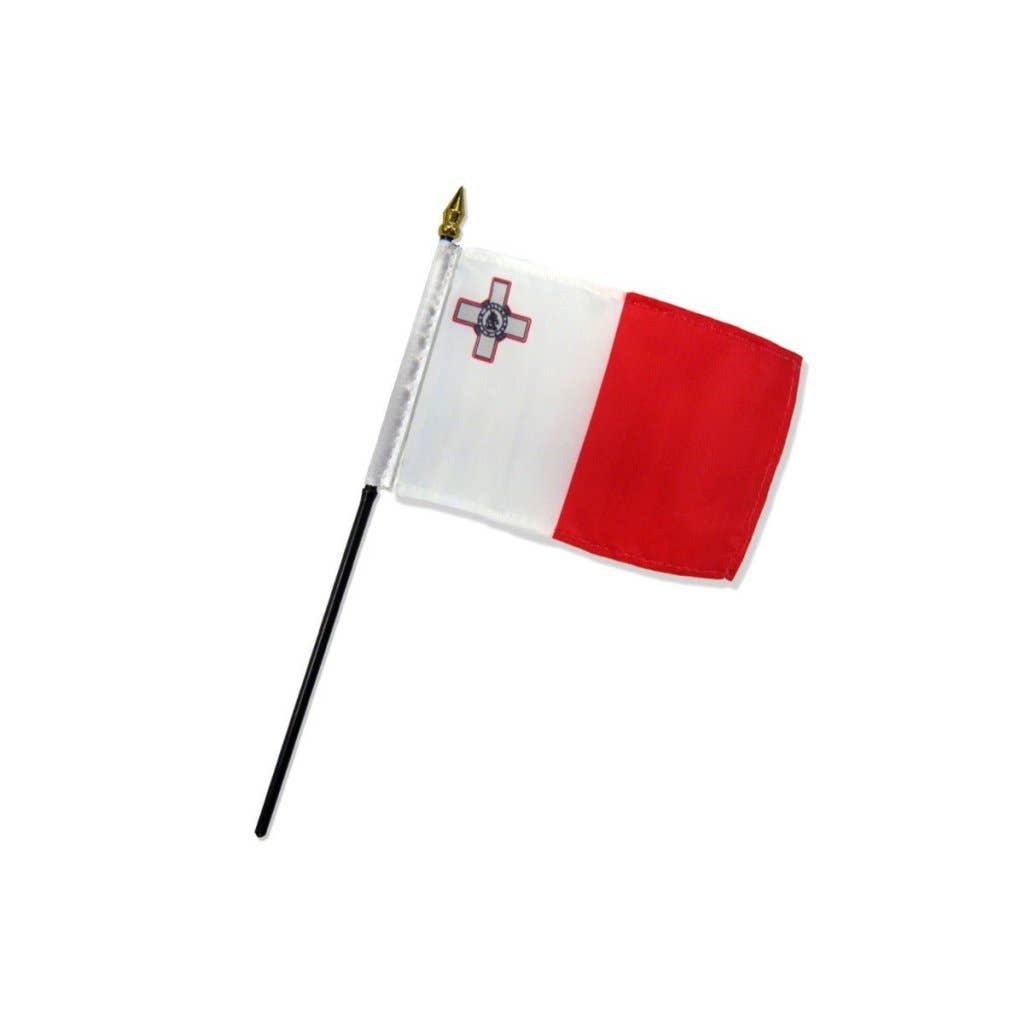 Flags Importer - Wholesale Flag - Malta 4x6in Stick Flag0
