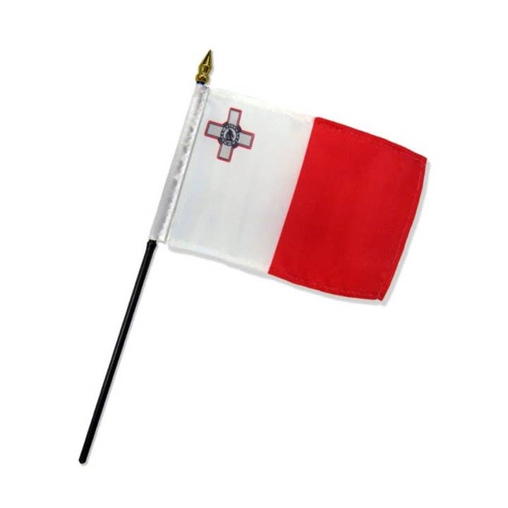 Flags Importer - Wholesale Flag - Malta 4x6in Stick Flag0