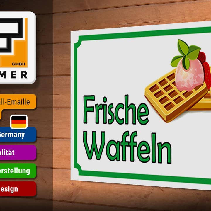 Femer - Wholesale Sign - Wooden sign notice 30x20 cm fresh waffles sale decorative sign wooden sign2