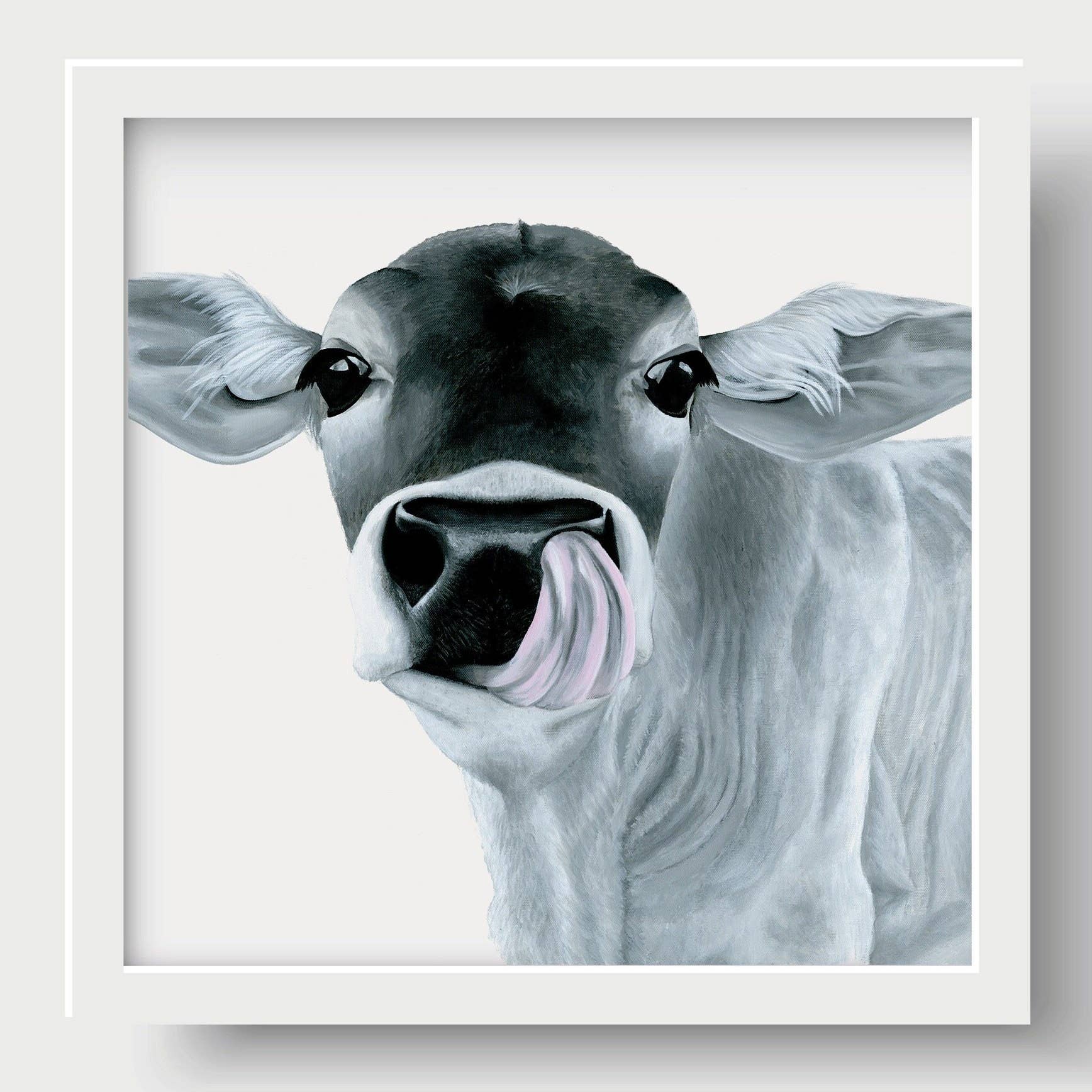 Reflections by Megan - Wholesale Art Print - Cow Acrylic Painting, Modern Farmhouse Art1