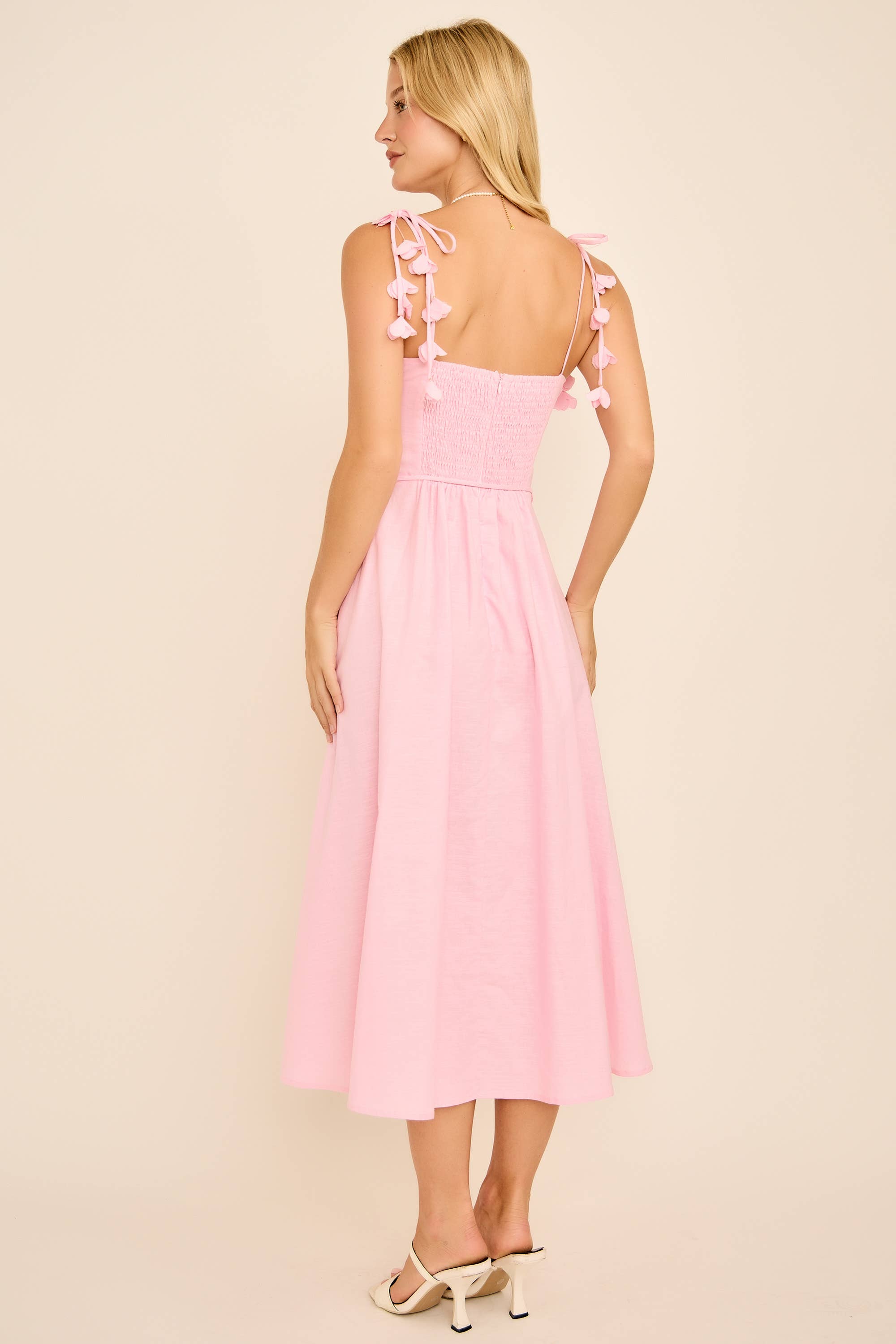 Main Strip - Wholesale Dress - Women's - Tie Belt Flare Midi Dress15