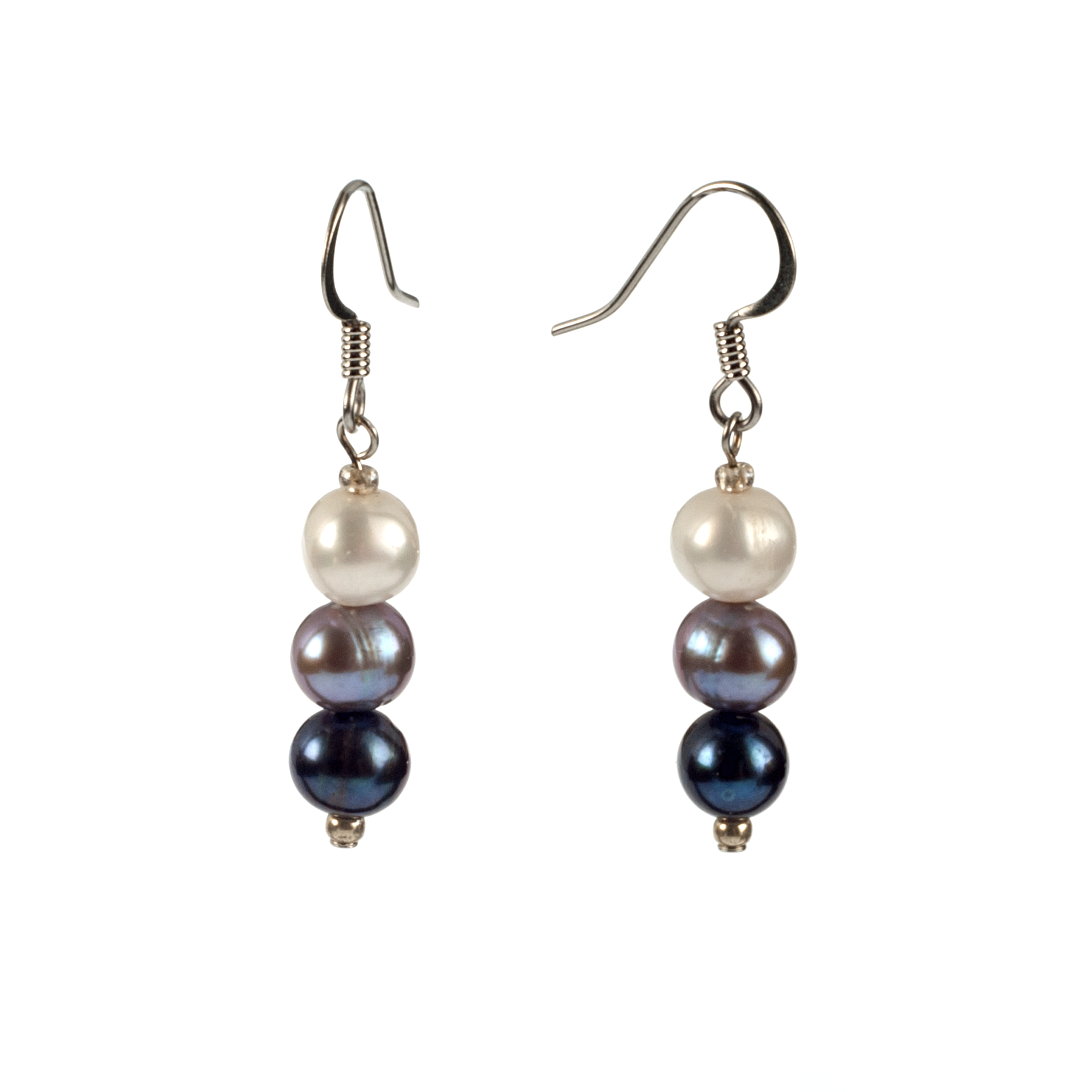 KJK Jewelry Inc. - Wholesale Dangle Earrings - Tri-Colored Pearls Earring0