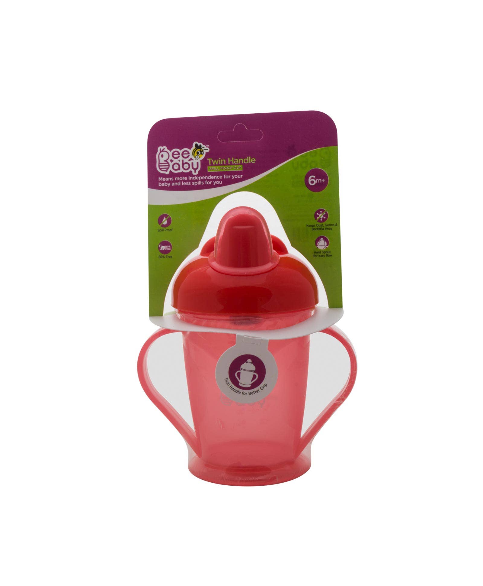 Beebaby - Wholesale Drinking Glass/Cup - Kids & Baby - Beebaby Twin Handle Sipper Single Colour 180ml / 6oz.3