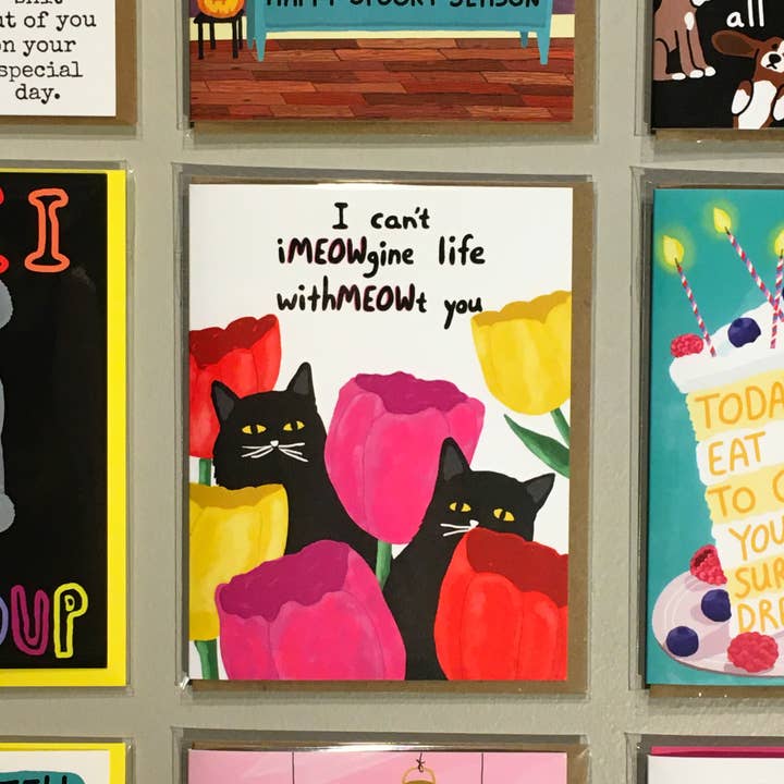 Bangs & Teeth - Wholesale Valentine's Day Card - Meow Cats Valentine Card, cute cat love card, friendship