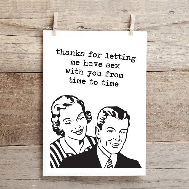 Cleverish Co – Cartão de saudação diária por atacado – Obrigado por me deixar fazer sexo com você de vez em quando. Cartão engraçado e impróprio