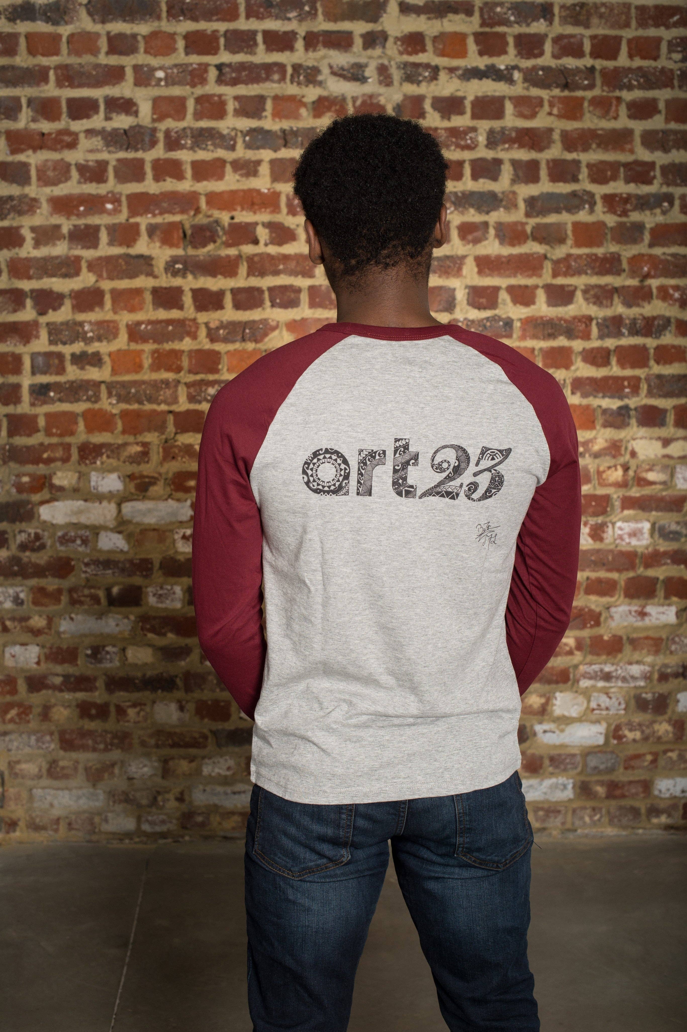 Gris Camiseta de manga larga ART23H gris y burdeos de venta al por mayor en Faire0