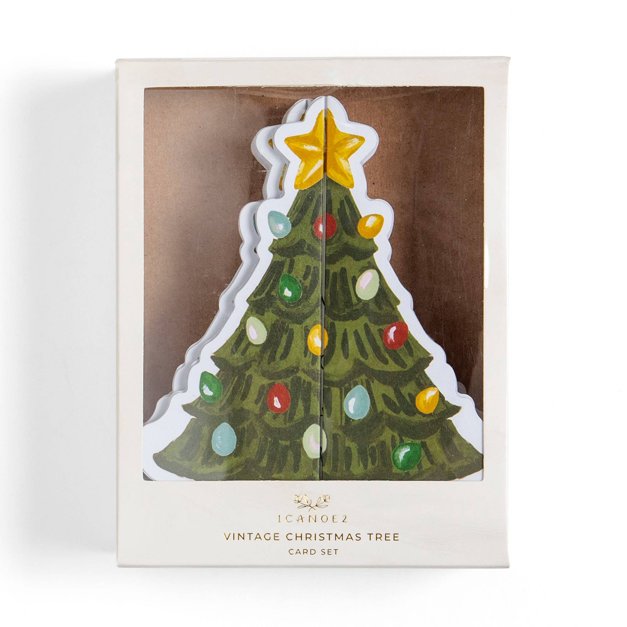 1canoe2 | One Canoe Two Paper Co. - Wholesale Christmas Card - Vintage Christmas Tree Accordion Greeting Card Box Set2