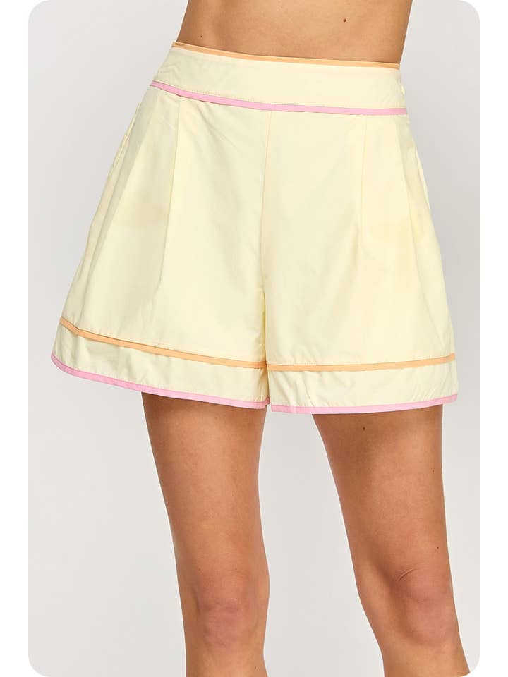 Strut & Bolt - Wholesale Shorts - Women's - Color Block Piping Poplin Shorts3