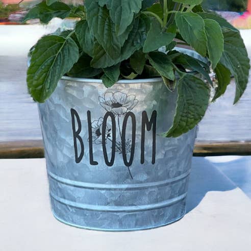 The Savvy Spade - Vente Pot - Pot de fleurs en forme de seau galvanisé Bloom0