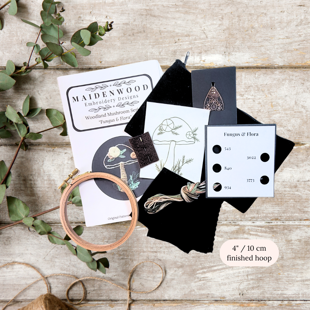 Maidenwood Embroidery Designs - Wholesale DIY Craft Kit - Fungus & Flora Mushroom Hand Embroidery Kit3