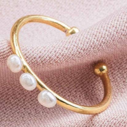 Ringar Milky 3 sötvatten pärla ring för wholesale av Olivolga Bijoux