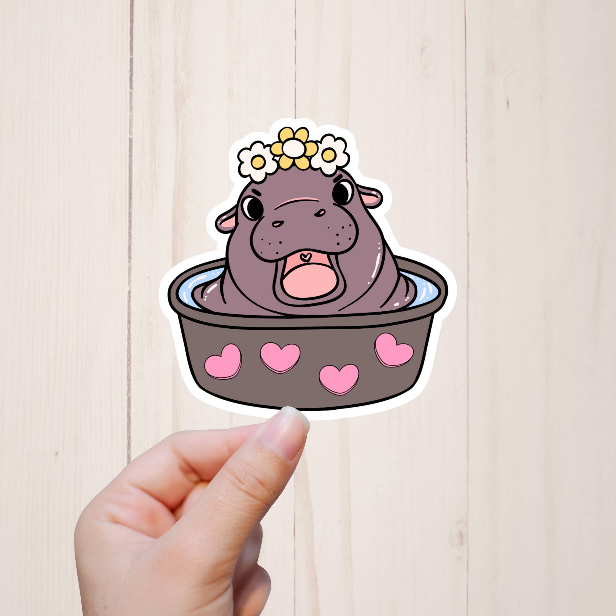 Sorry Not Sorry Co - Venta al por mayor Pegatina - Pegatinas de Moo Deng, Pegatinas de Meme de Hipopótamo Pigmeo Bebé a la Moda1