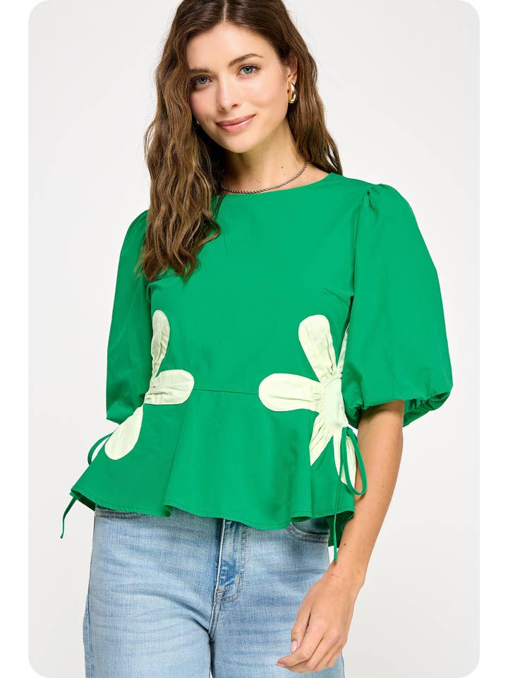 Strut & Bolt - Wholesale Blouse – Women’s - Flower Color-Block Poplin Top27