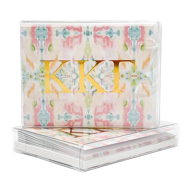 Gold Foil Kaleidoscope Kappa KKG Folded Notes - Greek for wholesale by Rachel Brooks Design, LLC