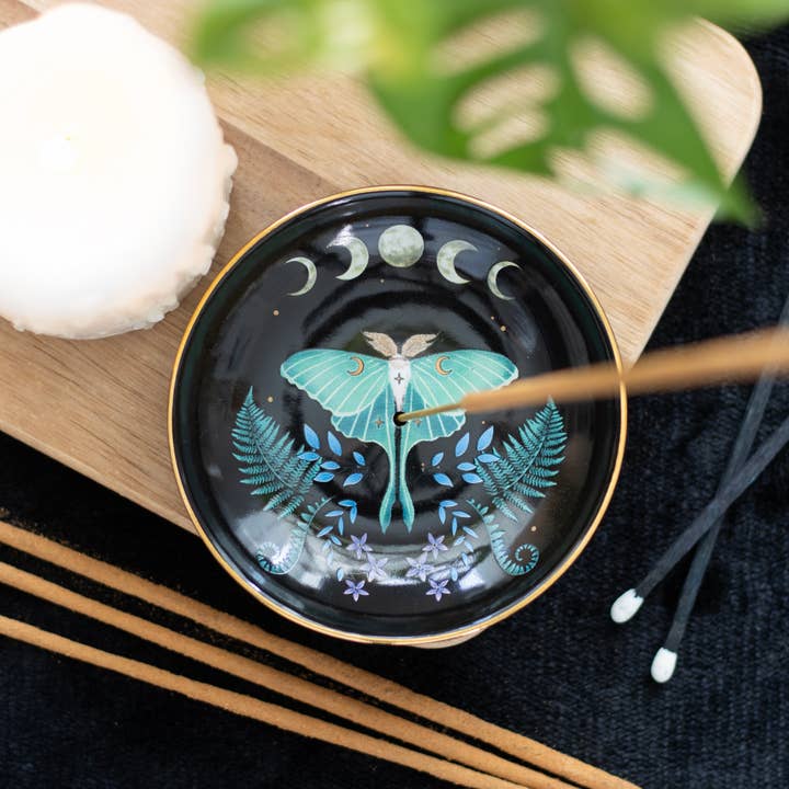 Something Different Wholesale - Wholesale Incense Holder - Luna Moth Ceramic Incense Holder Plate
