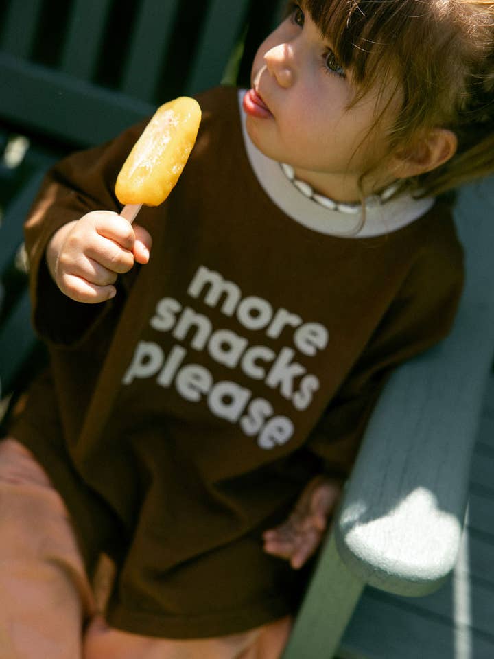 MORE SNACKS PLEASE TEE for wholesale by Toast & Jam