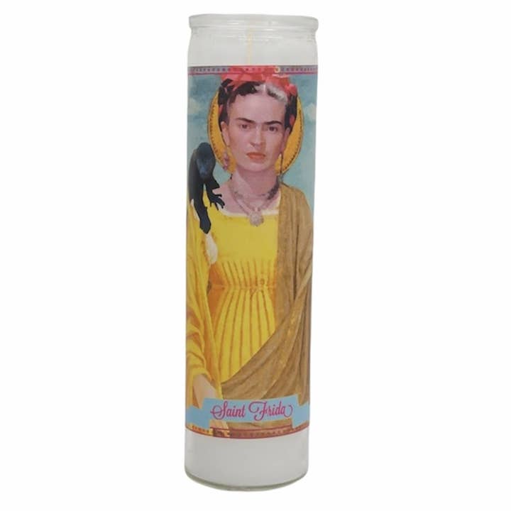 Frida Kahlo Devotional Prayer Saint Candle for wholesale by The Luminary and Co.