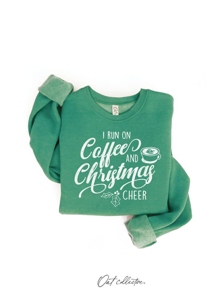 OAT COLLECTIVE - Wholesale Graphic sweatshirt – Women’s - I RUN ON COFFEE AND CHRISTMAS CHEER Graphic Sweatshirt8