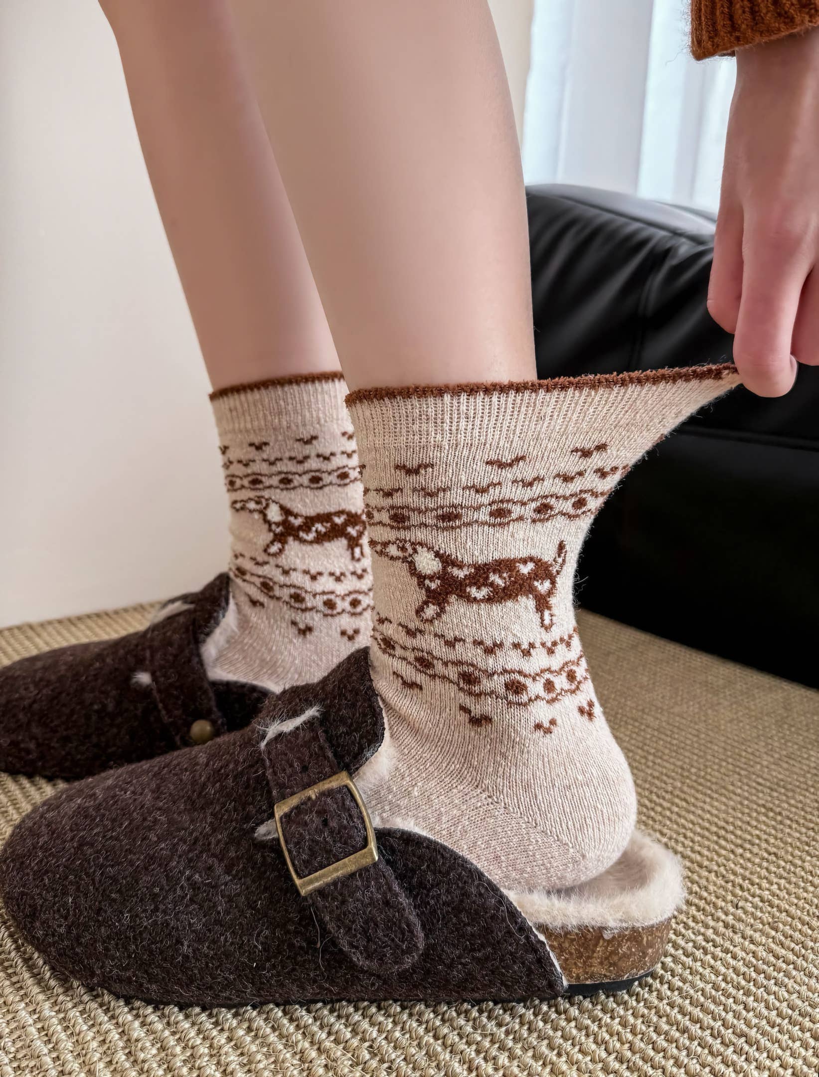 Happy Knits - Wholesale Socks - Women's - Women's Wool Socks - Warm Dachshund Pattern Winter Socks30