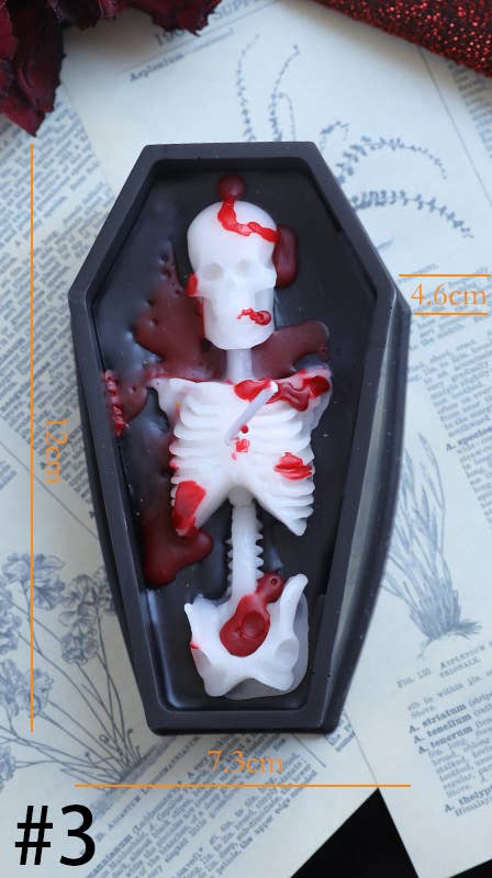 Candles Meta - Wholesale Novelty Candle - Halloween Coffin Skull Tombstone Decor Scented Candle CM0732