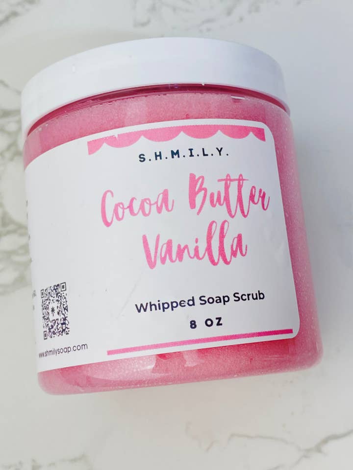 COCOA BUTTER VANILLA - WHIPPED SOAP SUGAR SCRUB for wholesale by S.H.M.I.L.Y. SOAP