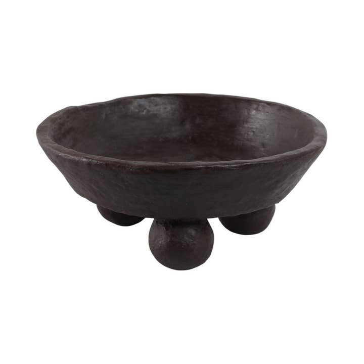 Brown 12x12 in. Paper Mache Knobby Footed Bowl and other Purchase Wholesale paper mache bowls. Free Returns & Net 60 Terms on Faire trending on Faire.