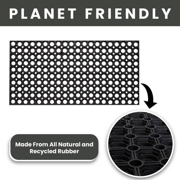 Black Hollow Drainage Rubber Floor Mat - Medium for wholesale on Faire12
