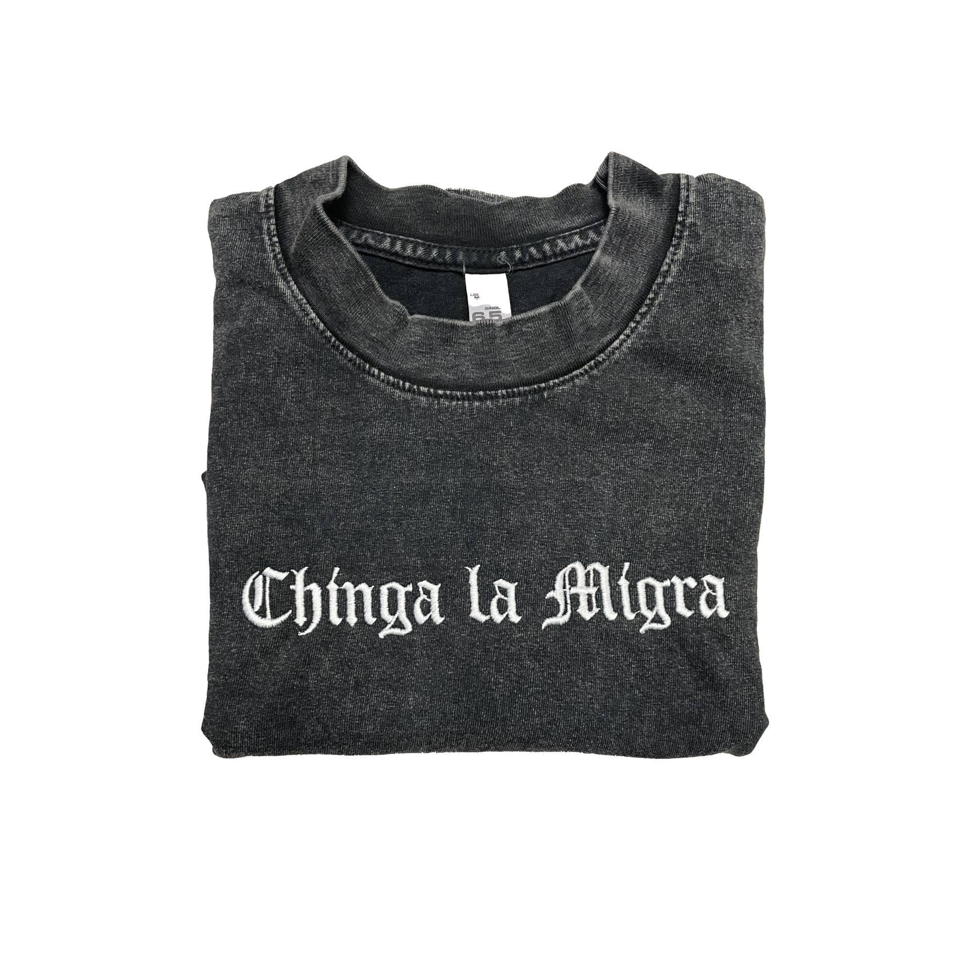 Stitch4pali - Wholesale T-Shirt - Unisex - Chinga la Migra Unisex Heavyweight Embroidered Tee0