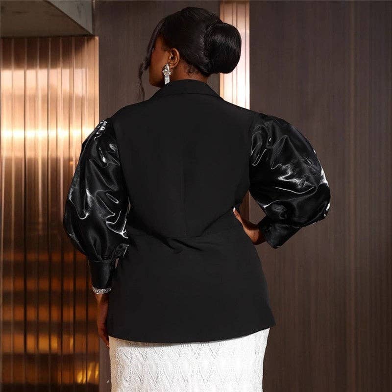 Black Versatile Party Bubble Sleeve Cardigan Top for wholesale on Faire1