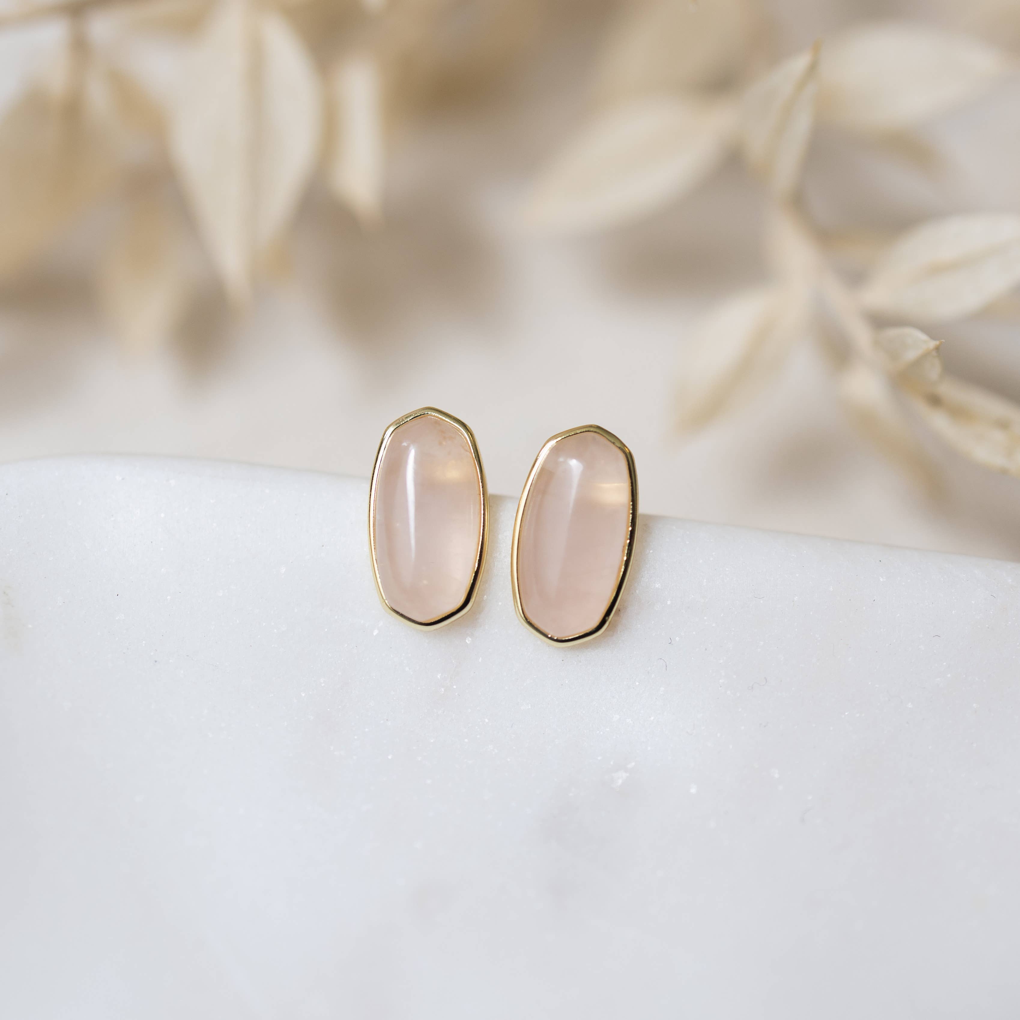 Lyra Studs-rose quartz for wholesale on Faire