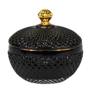 4 oz Small Black/Gold Vanity Candle Glass for wholesale by General Wax - Candle Making Supplies