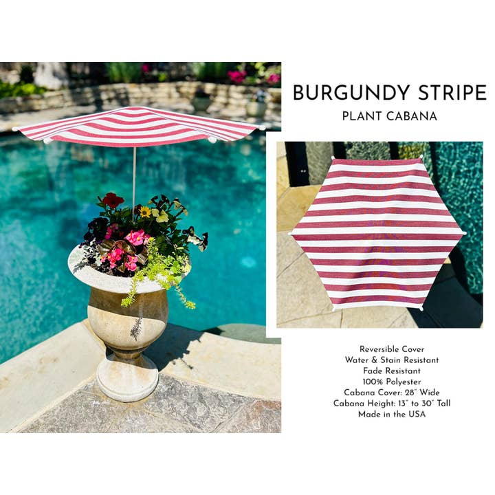 Burgundy Stripe Plant Cabana - 28"Wx30"T - Assembly Required for wholesale by Plant Cabana