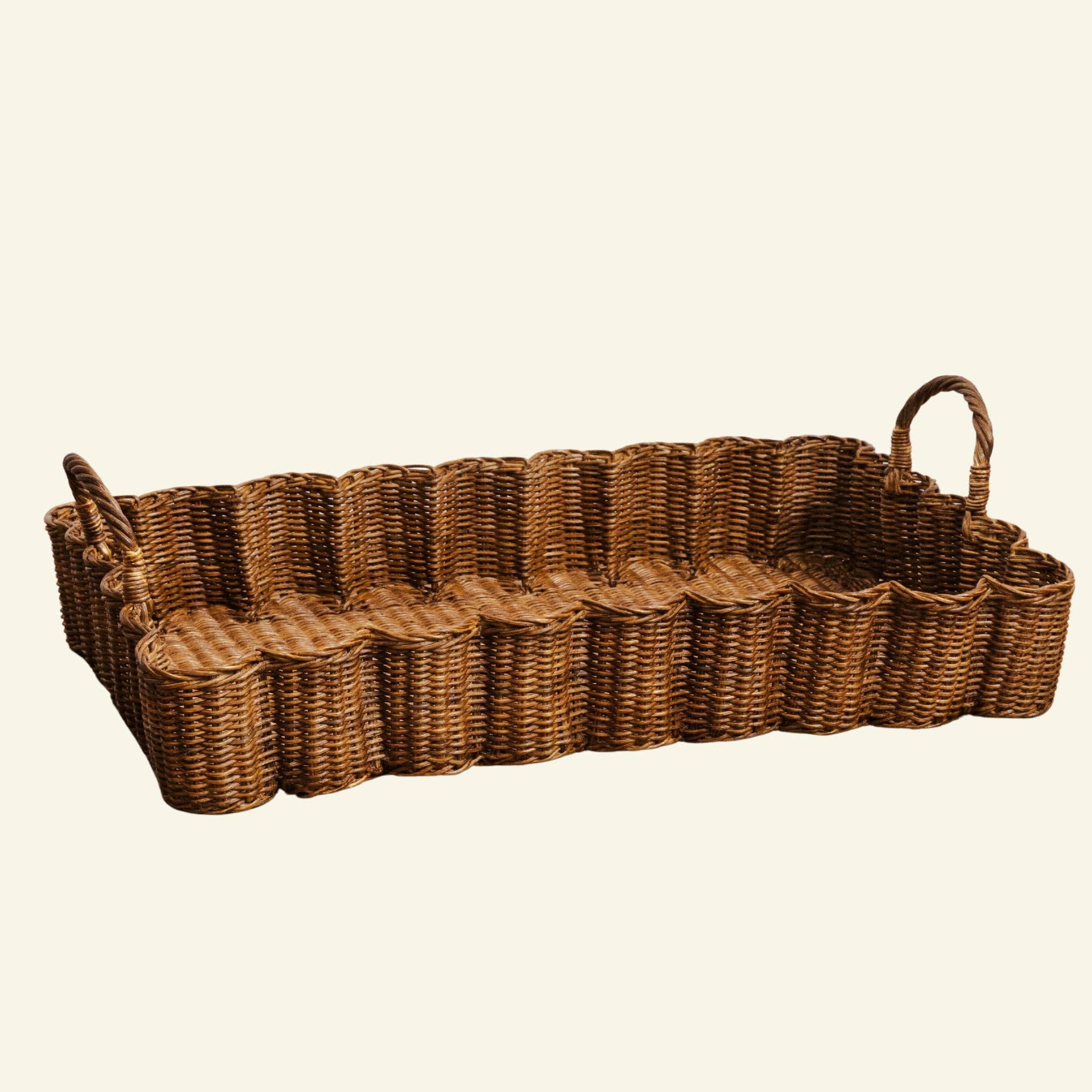 Hastshilp - Wholesale Decorative Tray - Big Wavy Tray (Teak Stained)2