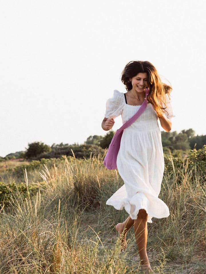 Mira Canvas Bag - Purple 100% organic cotton for wholesale by Tintok