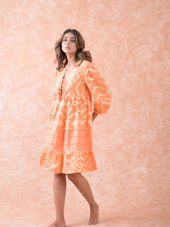 Rhea - Wholesale Dress - Women's - Rhea Art Tunic Top, Lightweight Cotton Ruffle Hem Design11