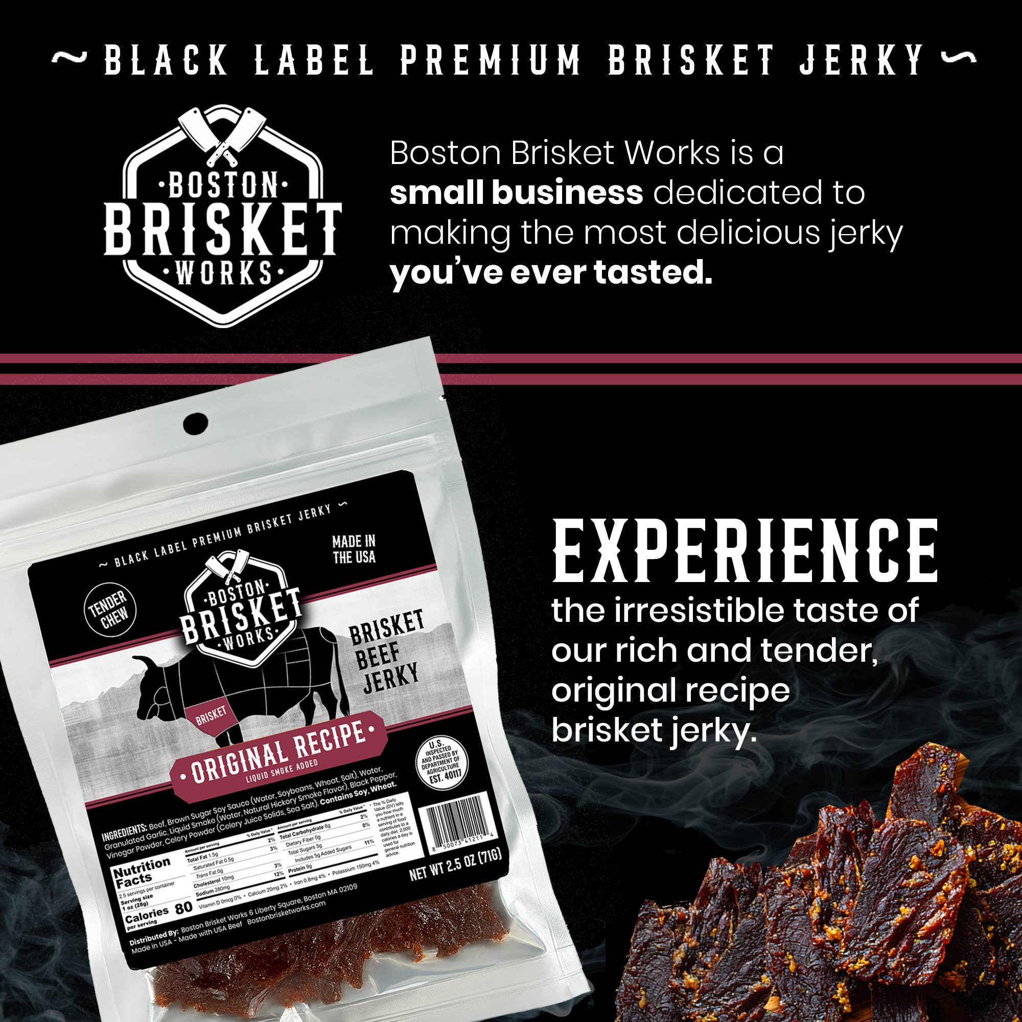 Boston Brisket Works - Wholesale Jerky - Beef Brisket Jerky "Original Recipe"2