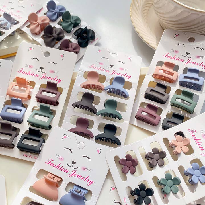 ACCITY - Wholesale Hair Clip - Women's - Set of 6 Small Claw Hair Clips, Simple & Chic_CWAHA038612