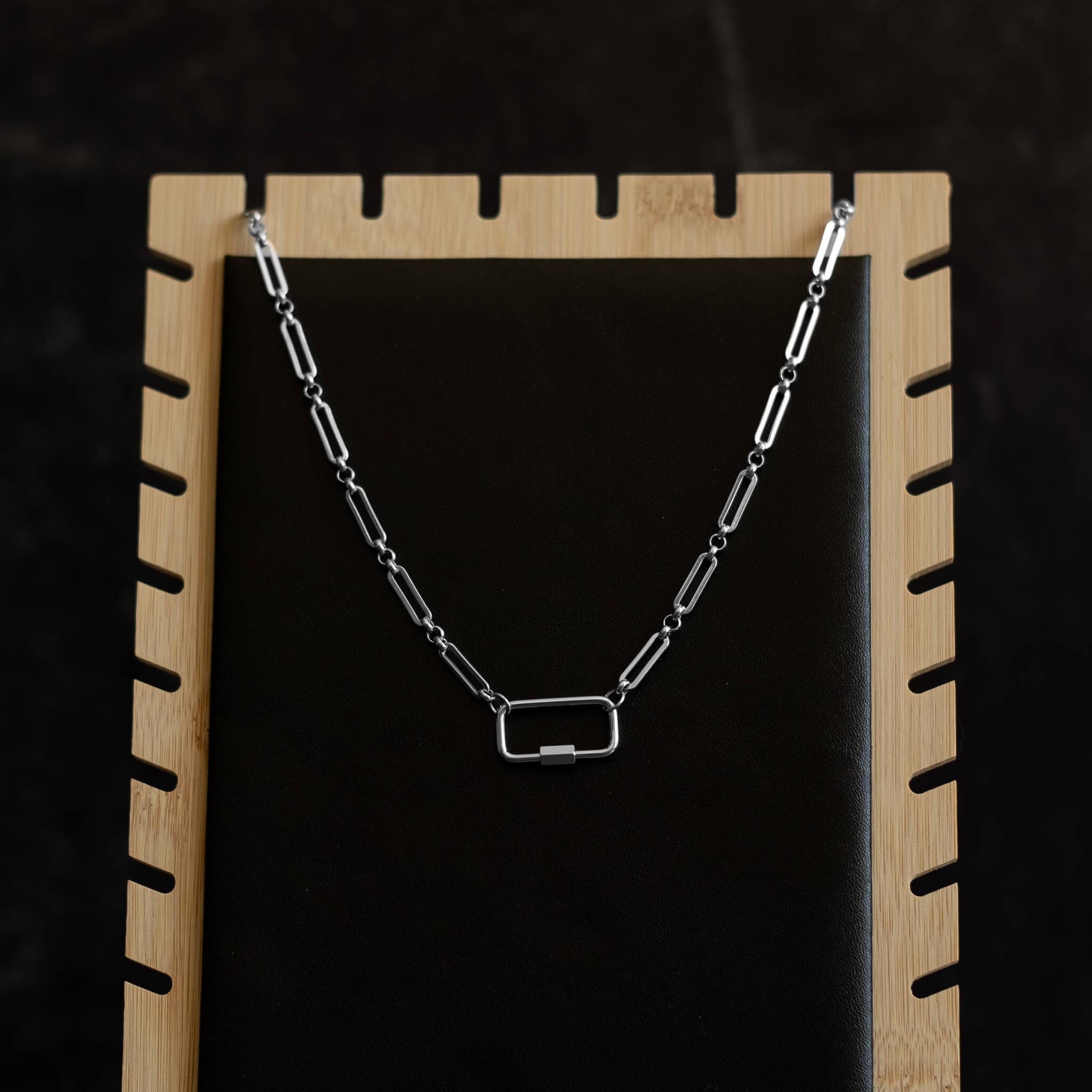 That Queer Card Co - Wholesale Link & Chain Necklace - Carabiner necklace | Stainless steel mod paperclip chain1