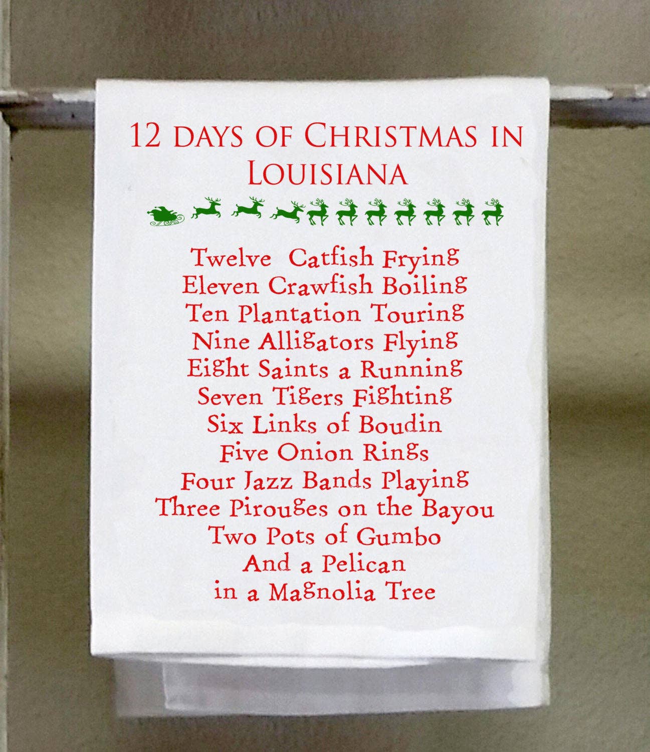Sassy Talkin - Wholesale Tea Towel - Christmas, 12 days of Christmas Louisiana0